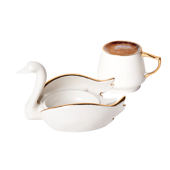 Coffret de mugs à café en porcelaine avec support Karaca Nigrum, 5